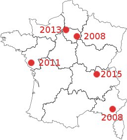 Cas de rage en France de 2007 a 2015